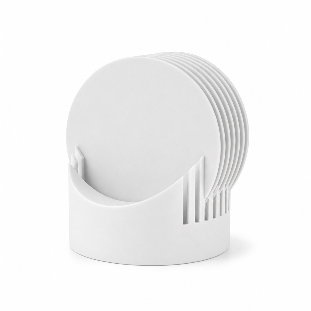 Kit Descanso de Copo com Suporte — 5 Unidades, Design Minimalista