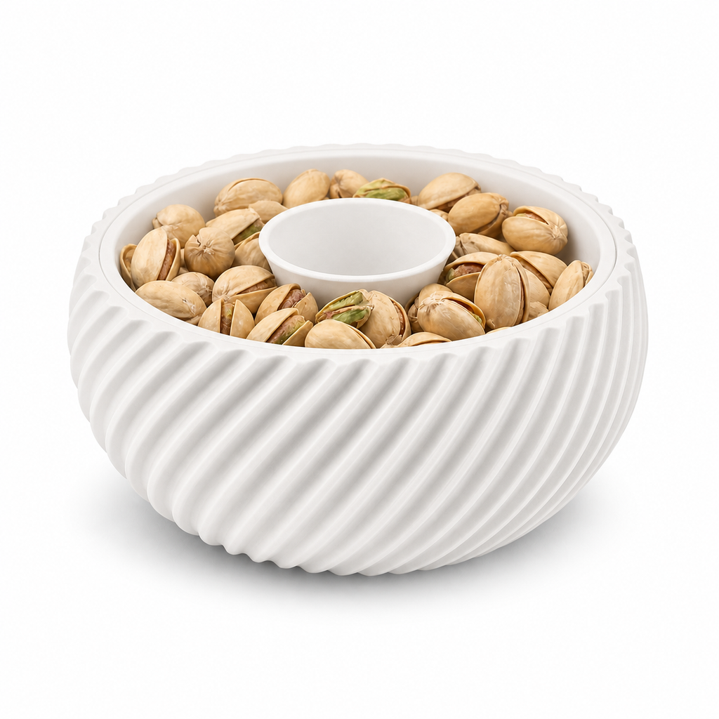 Tigela Inteligente 2 em 1 para Pistache — Petisco e Casca no Mesmo Bowl