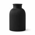Vaso Canelado Alto — Acabamento Areia Fosco, Estilo Nórdico
