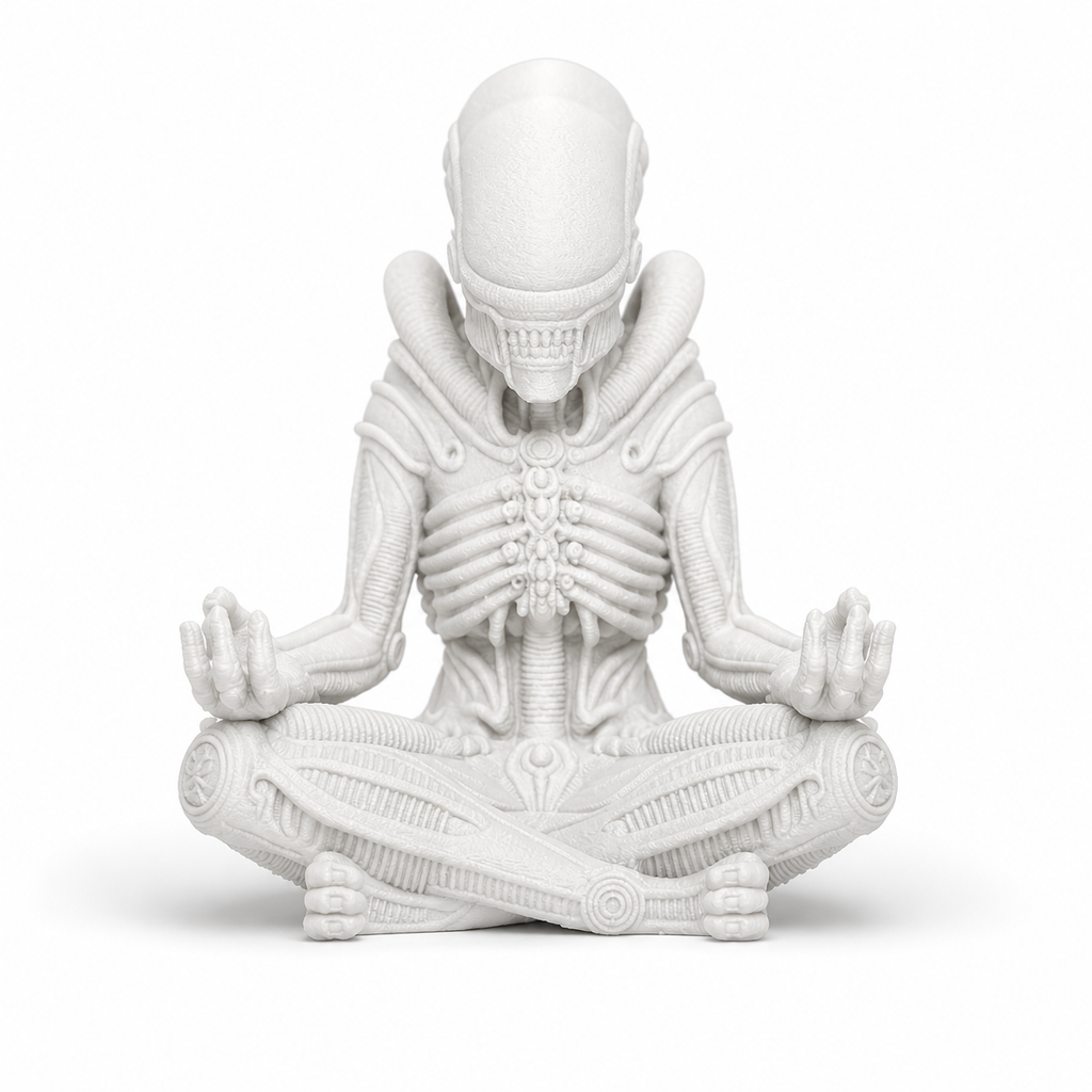 Miniatura Xenomorph Meditando — Figura para Pintar e Colecionar