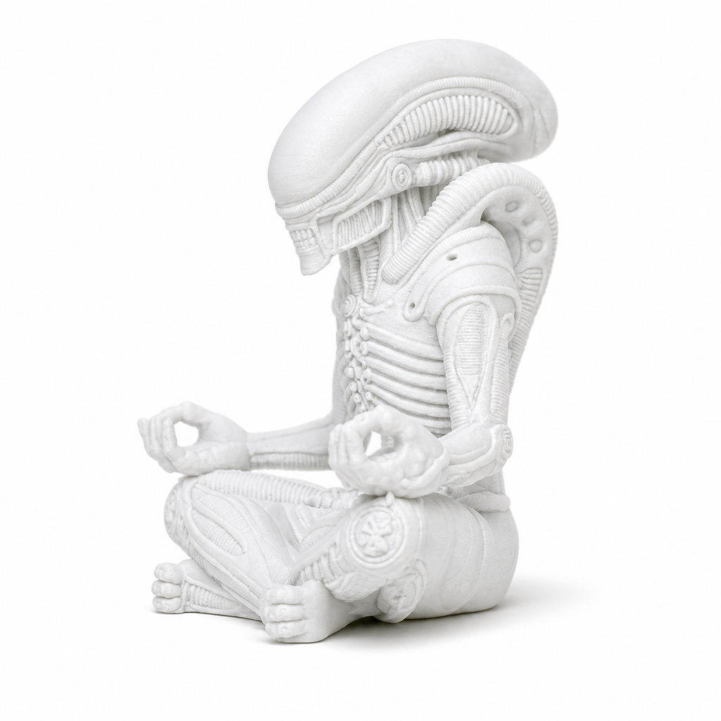 Miniatura Xenomorph Meditando — Figura para Pintar e Colecionar