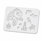 Stencil Vida Marinha — Molde para Pintar em Camiseta, Parede, Papel e Muito Mais