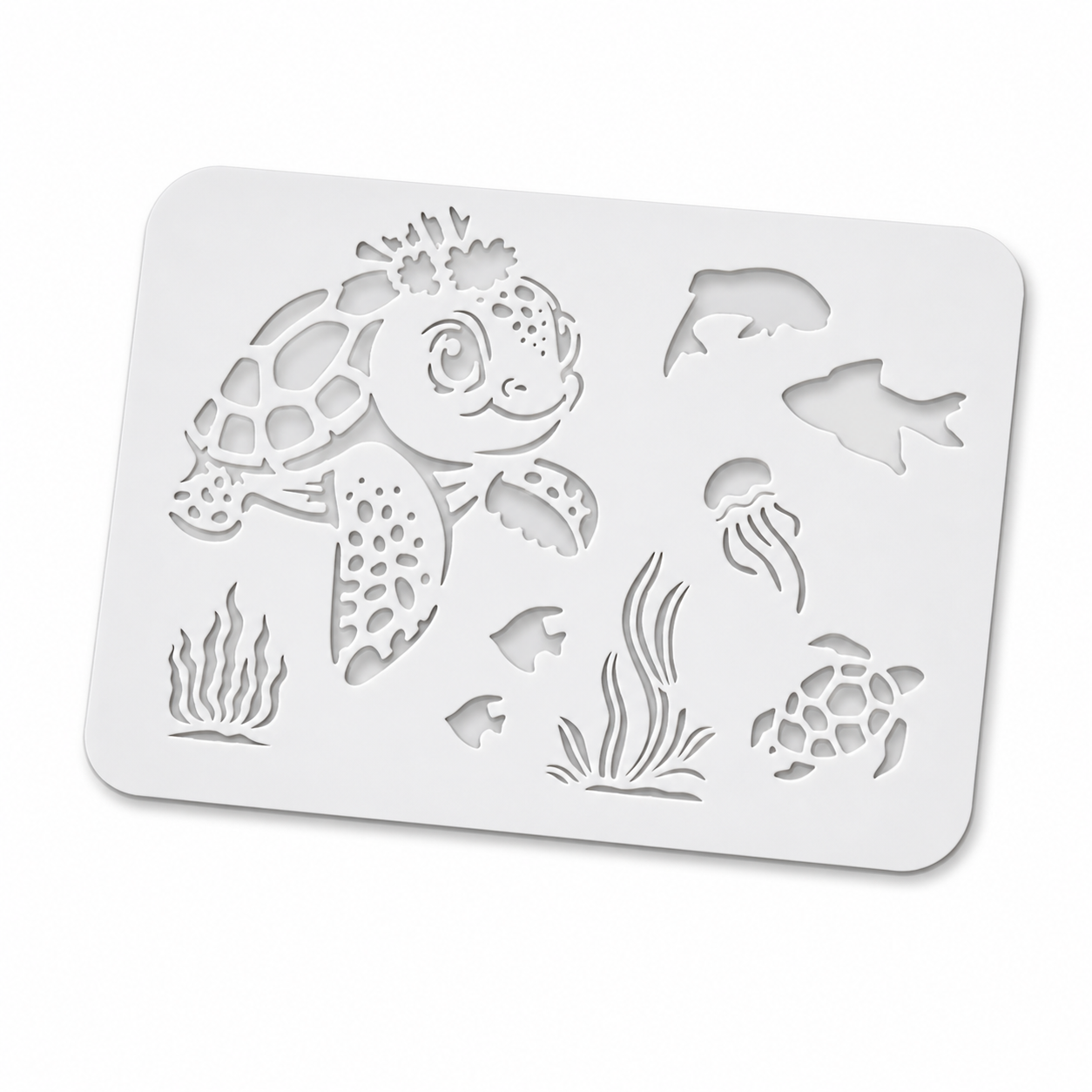 Stencil Vida Marinha — Molde para Pintar em Camiseta, Parede, Papel e Muito Mais