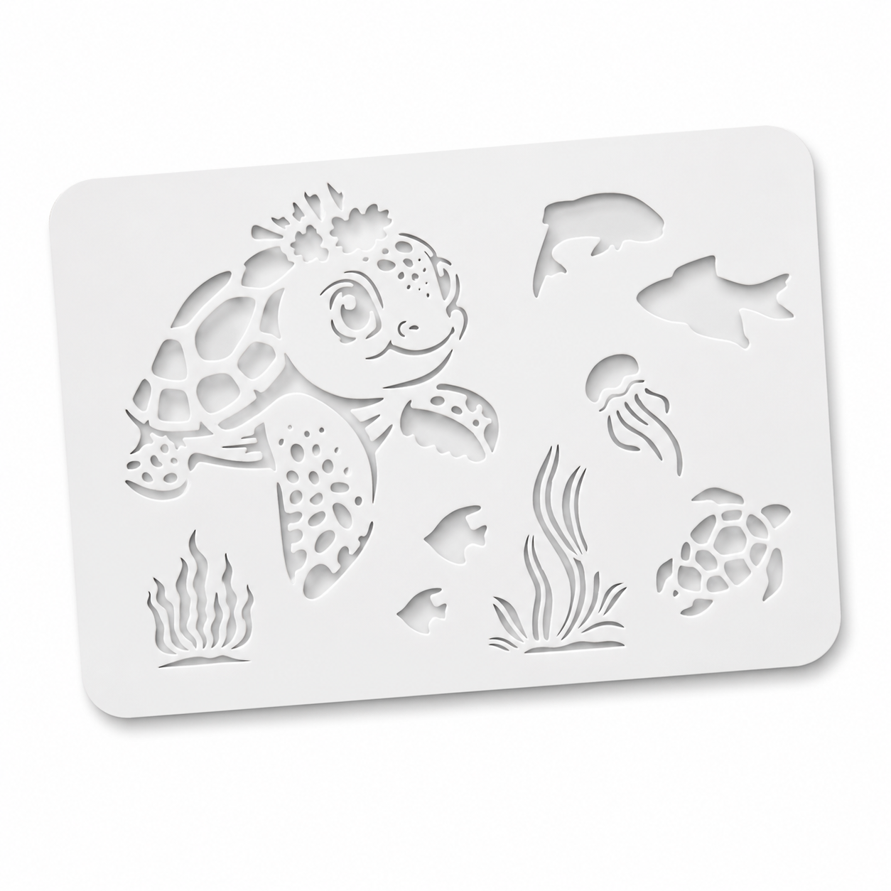 Stencil Vida Marinha — Molde para Pintar em Camiseta, Parede, Papel e Muito Mais