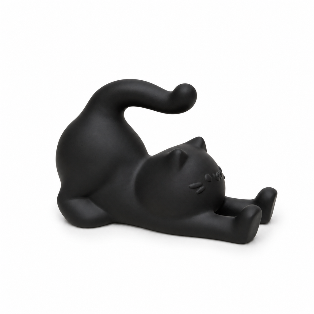 Suporte de Celular Gatinho — O Gato que Trabalha Enquanto Você Descansa