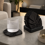 Kit Descanso de Copo Monstera — Folha Tropical com Suporte Organizador
