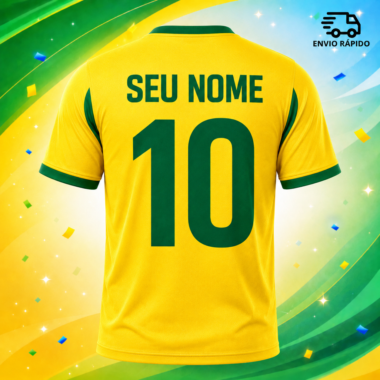 Camisa Brasil Copa do Mundo 2026 Com Seu Nome Personalizado