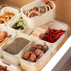 Organizador de Alimentos em Acrílico com 8 Divisórias – Transparente, Hermético e Multiuso