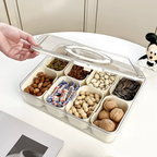 Organizador de Alimentos em Acrílico com 8 Divisórias – Transparente, Hermético e Multiuso